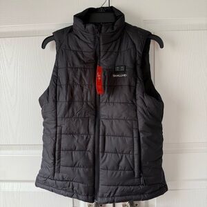 Shallivio Black Lightweight Rechargeable Heated Vest.  Water Resistant Size SML